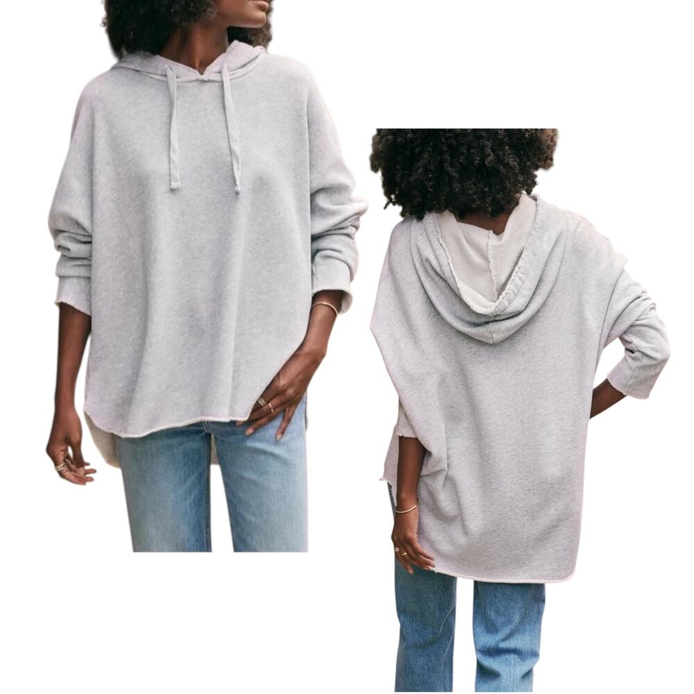 Frank & Eileen, Women's 'KANE' Triple Fleece Capelet Hoodie Gray Melange, Small